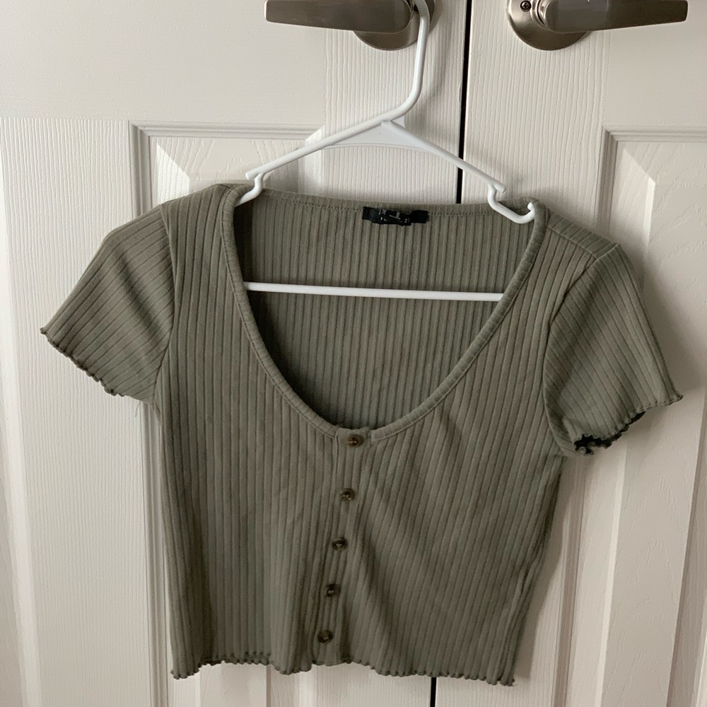 Navy green crop top